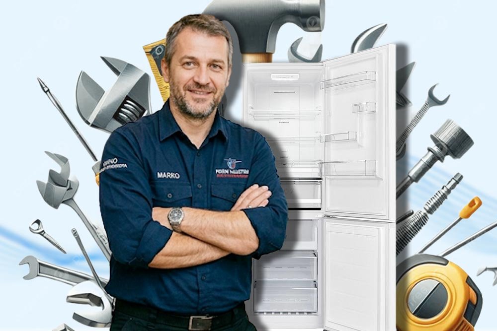 Ovlašćeni servis Indesit frižidera Beograd — majstor vrši popravku Indesit frižidera na terenu